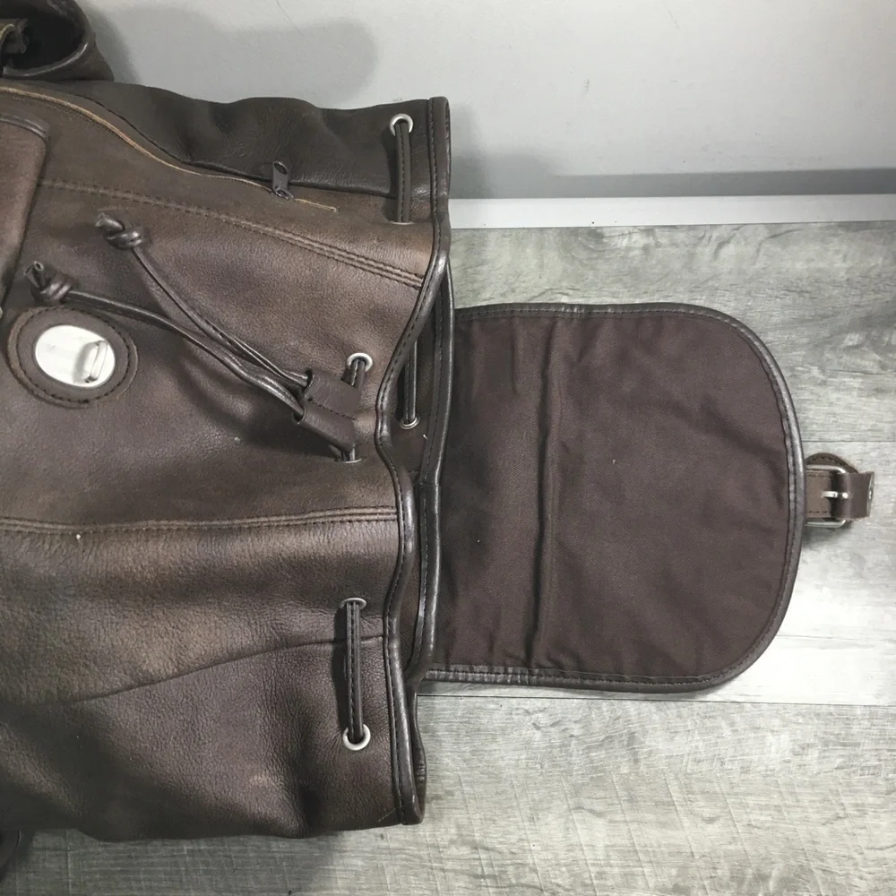 Classic Brown Leather Men's Backpack